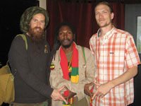 The Crucialites Ras Scott with Roots Reggae artis from Guiana, Arkaingelle and Blake Dally